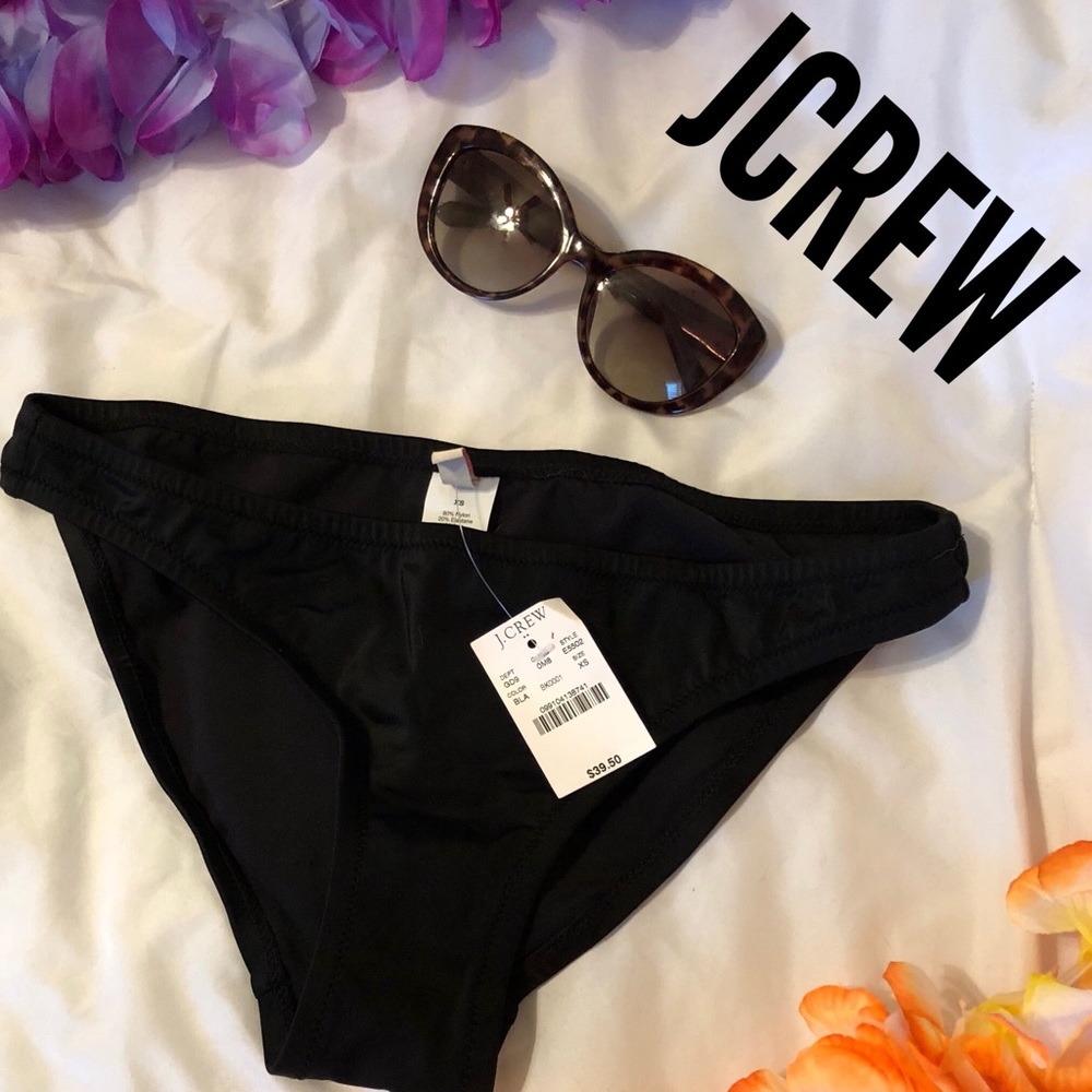 JCREW Solid Black Bikini Bottom NWT